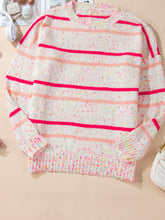 Load image into Gallery viewer, Plus Size Stripe Side Split Sweater
