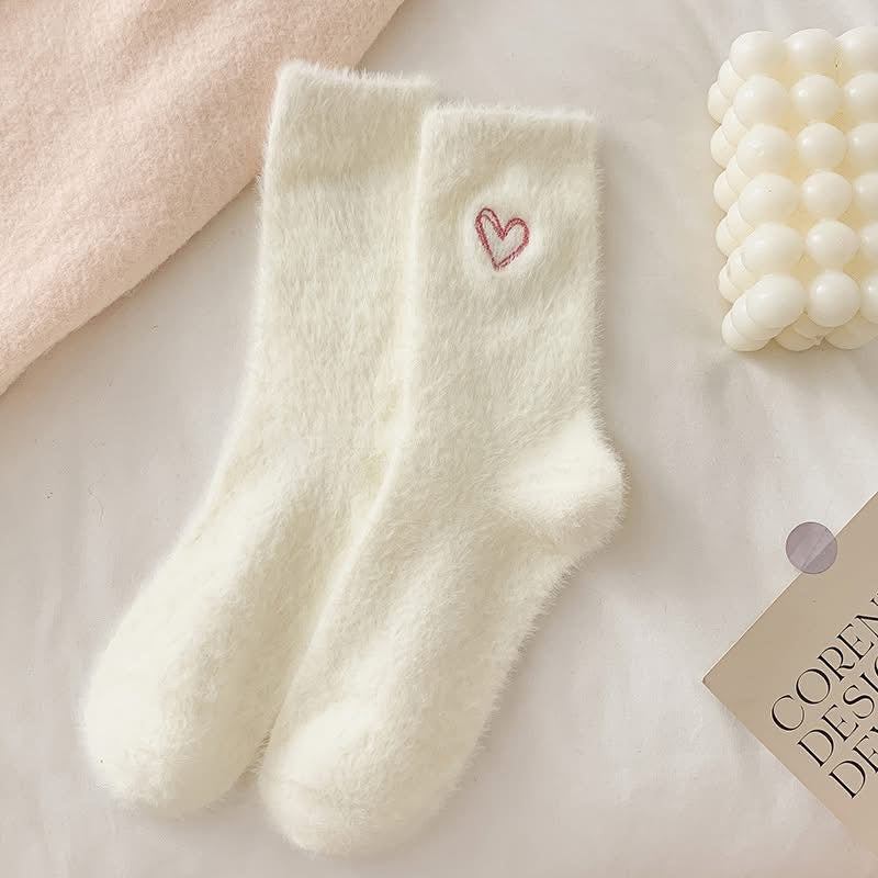 Fuzzy Valentine Heart Socks