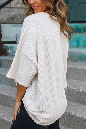 PERFECTLY CASUAL DROP SLEEVE CORDED T-SHIRT **SHIPPING EXPECTED TO BEGIN ON DATE 5/12**