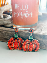 Load image into Gallery viewer, &quot;Pumpkin Time&quot; Beaded Earrings
