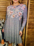 Gray Floral Dress