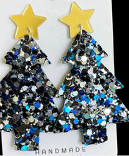 Load image into Gallery viewer, Christmas Tree Acrylic Dangle Earrings
