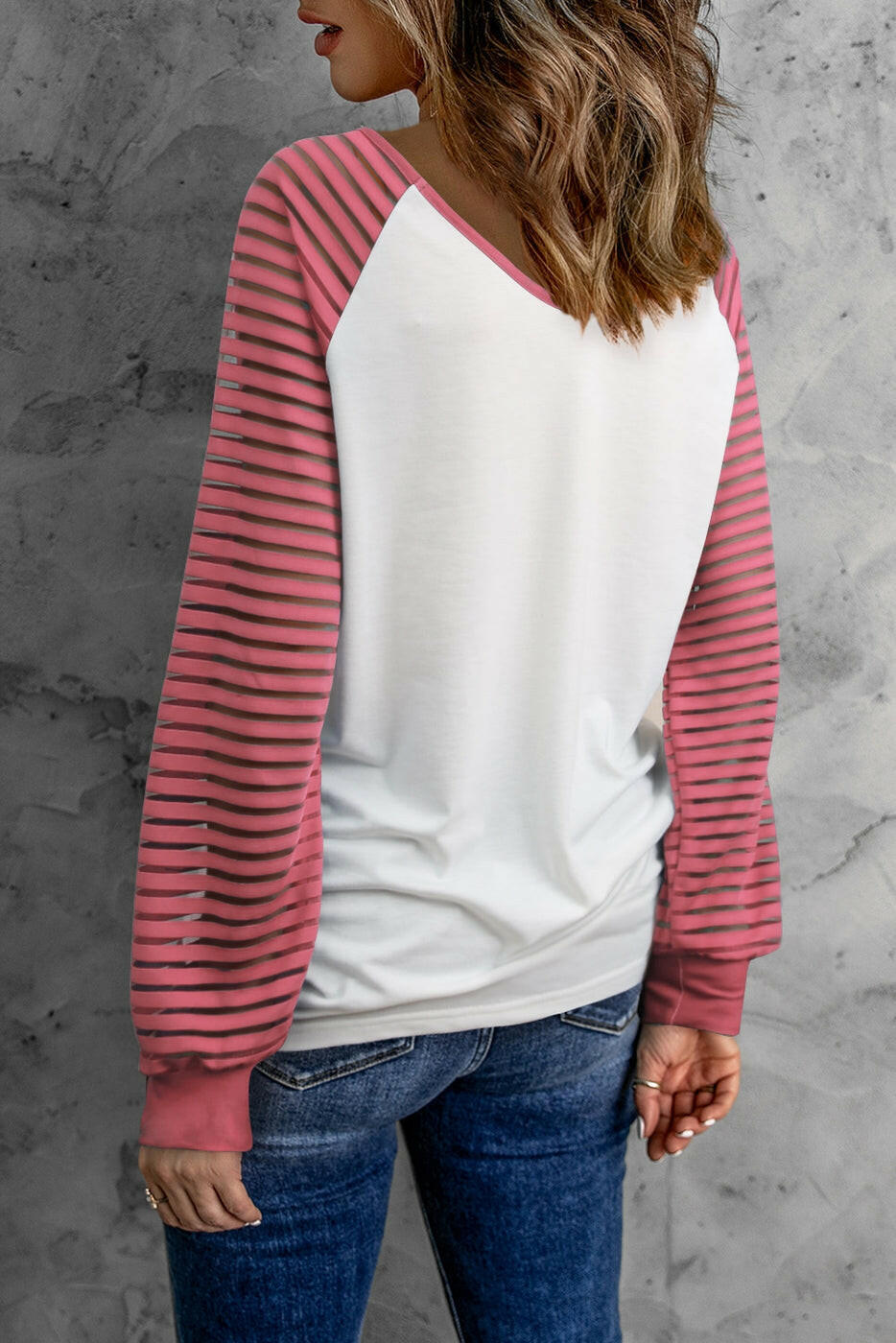 Color Block Striped Sleeve Baseball Tee Creative Chaos Boutique