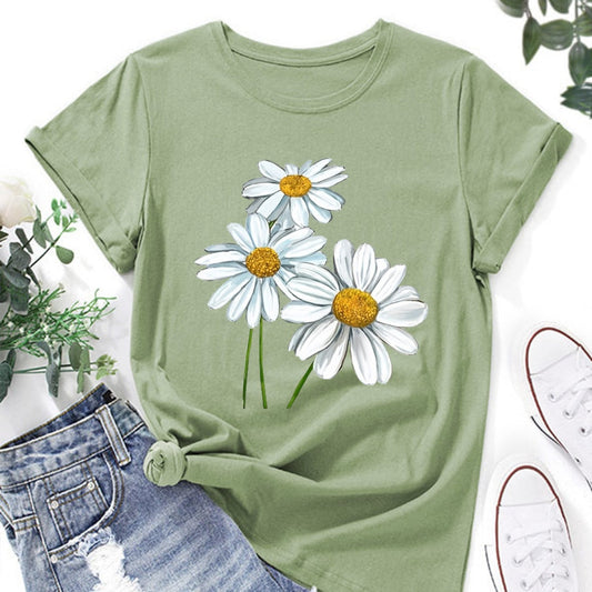 Cartoon Print Short Sleeve T-Shirt – 3 Colors | XS–4XL