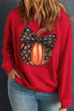 Load image into Gallery viewer, Red Bow Knot Pumpkin Plus Sweatshirt
