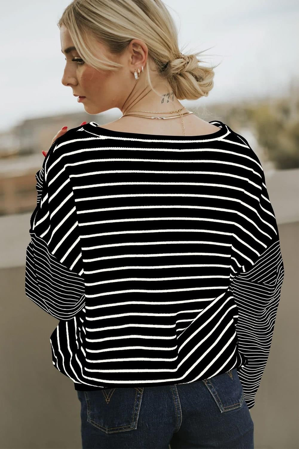 Black Stripe Long sleeve tee