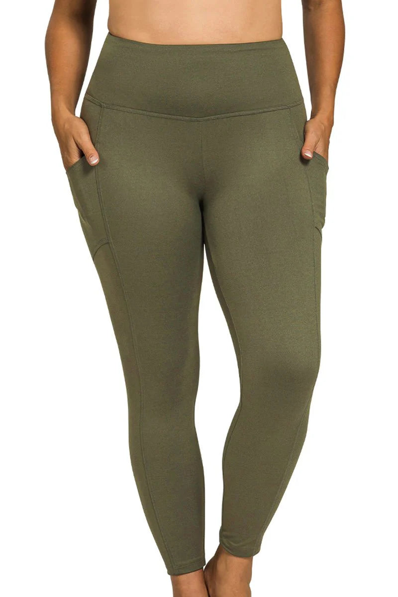Dark Olive Zenana Butter Leggings