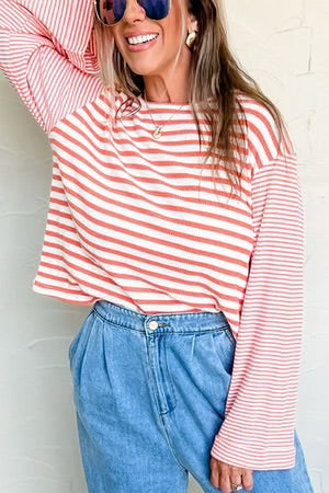 PINK STRIPED TOP **SHIPPING EXPECTED TO BEGIN ON DATE 8/11**
