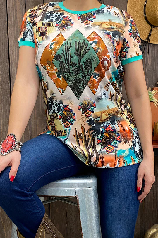 Western Cactus Theme Top