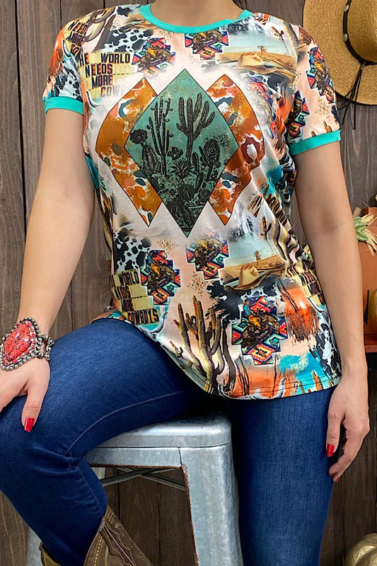 Western Cactus Theme Top