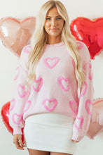 Load image into Gallery viewer, Heart Bubble Sleeve Baggy Sweater
