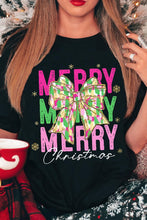 Load image into Gallery viewer, Black Merry Christmas Bow T shirt
