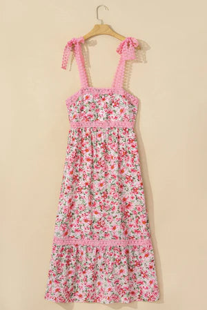 PINK SPRING FLING FLORAL LACE MAXI DRESS **SHIPPING EXPECTED TO BEGIN ON DATE 3/30**