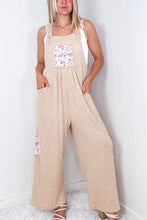 Load image into Gallery viewer, Floral Patchwork Ribbed Wide Leg Jumpsuit
