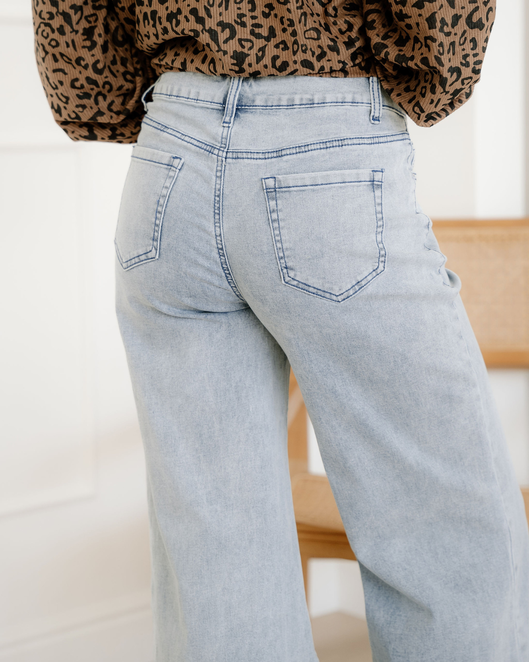 Naia Button Zip High Waist Flared Hem Jeans Indie & Co.