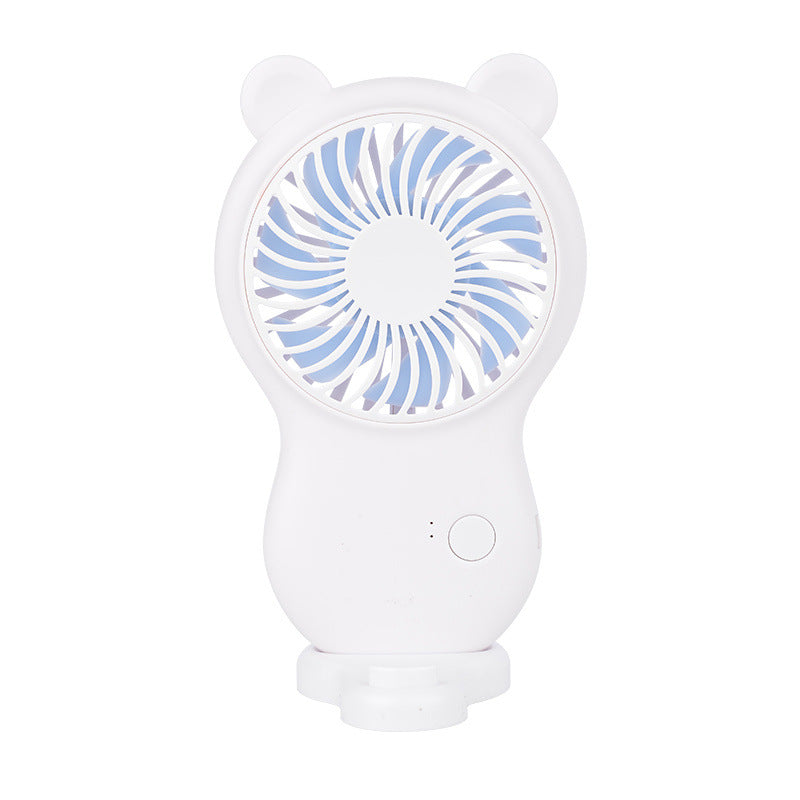 Handheld Pocket Mini Fan Portable With Bracket USB Mini Fan Portable Pocket Fan Cartoon Handheld Desktop Rechargeable Standing Fan Three Gear Wind Speed Regulation Battery Operated USB Small Fan with 3 Speeds for Home Office Car Outdoor Travel Stevvex