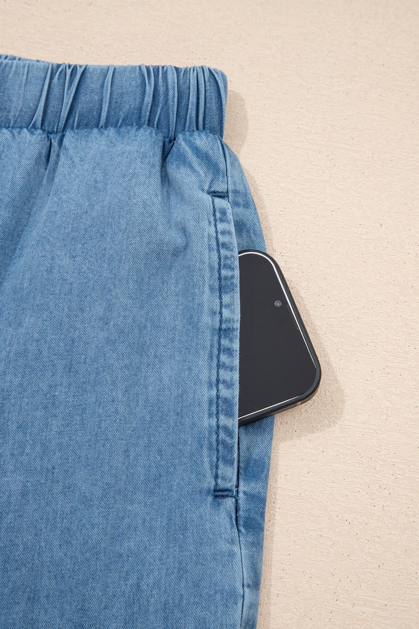 Taytum Wide Leg Chambray Pants Threaded Pear
