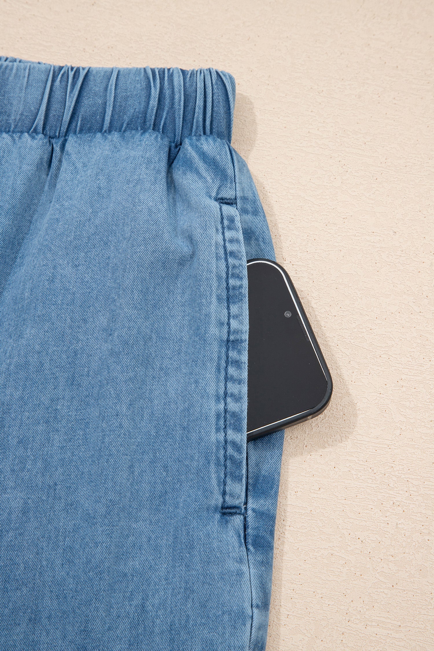 Taytum Wide Leg Chambray Pants Threaded Pear