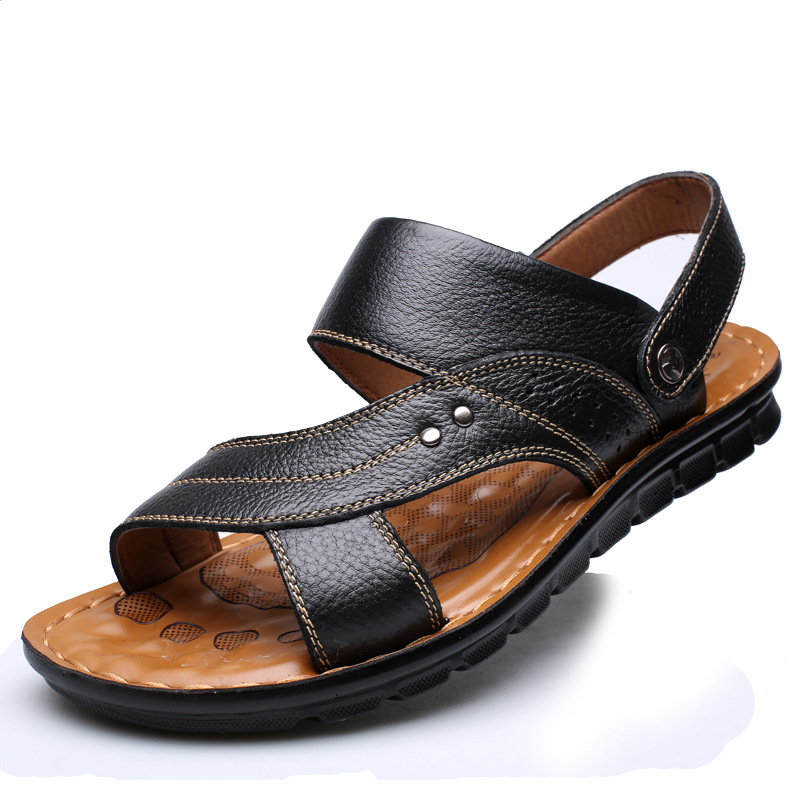 Men's Leather Back-Strap Sandals