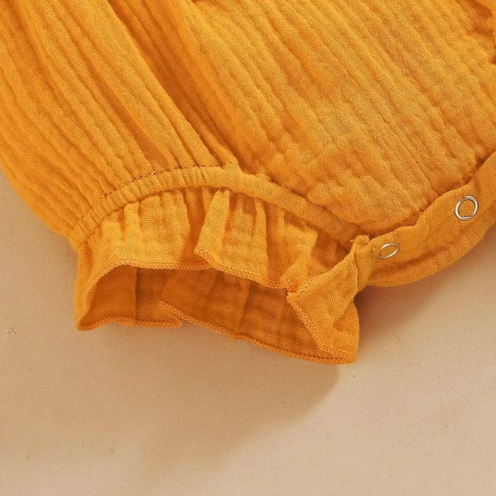 2Pc Summer Newborn Baby Girls Romper Headband Ruffles Sleeveless Clothes - Ruffle Romper Baby girl clothes Stevvex