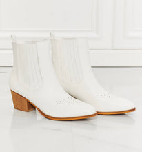 Load image into Gallery viewer, MMShoes Love the Journey Stacked Heel Chelsea Boot in White
