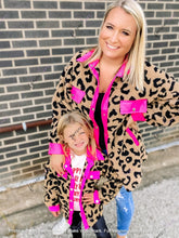 Load image into Gallery viewer, RTS: Leopard MOMMY AND ME Sherpa shacket-
