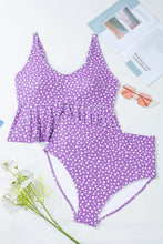 Load image into Gallery viewer, Purple Plus Size Polka Dot Tankini
