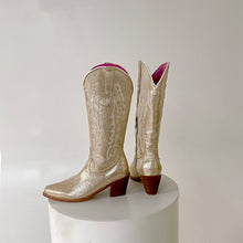 Load image into Gallery viewer, RTS: The Elle Woods Bend and Snap Cowgirl Boot-
