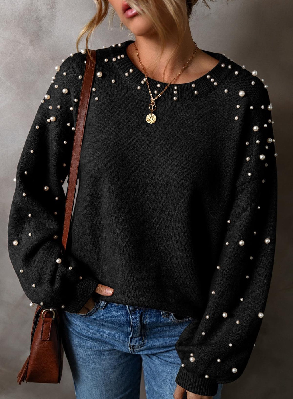 Comfy Pearled Sweater