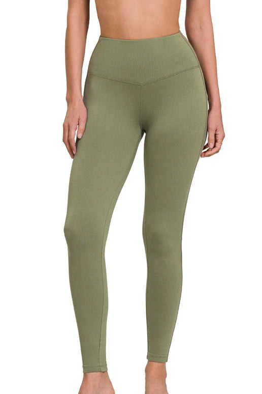 Olive Brushed Leggings