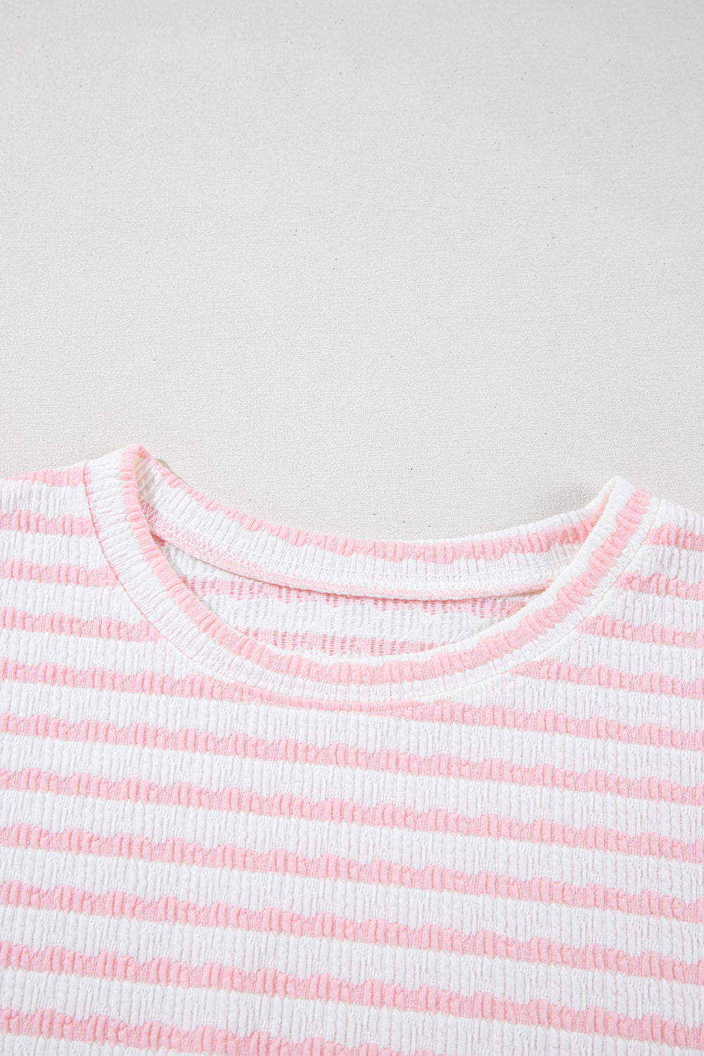 Stripe Knitted Top & Drawstring Shorts Set