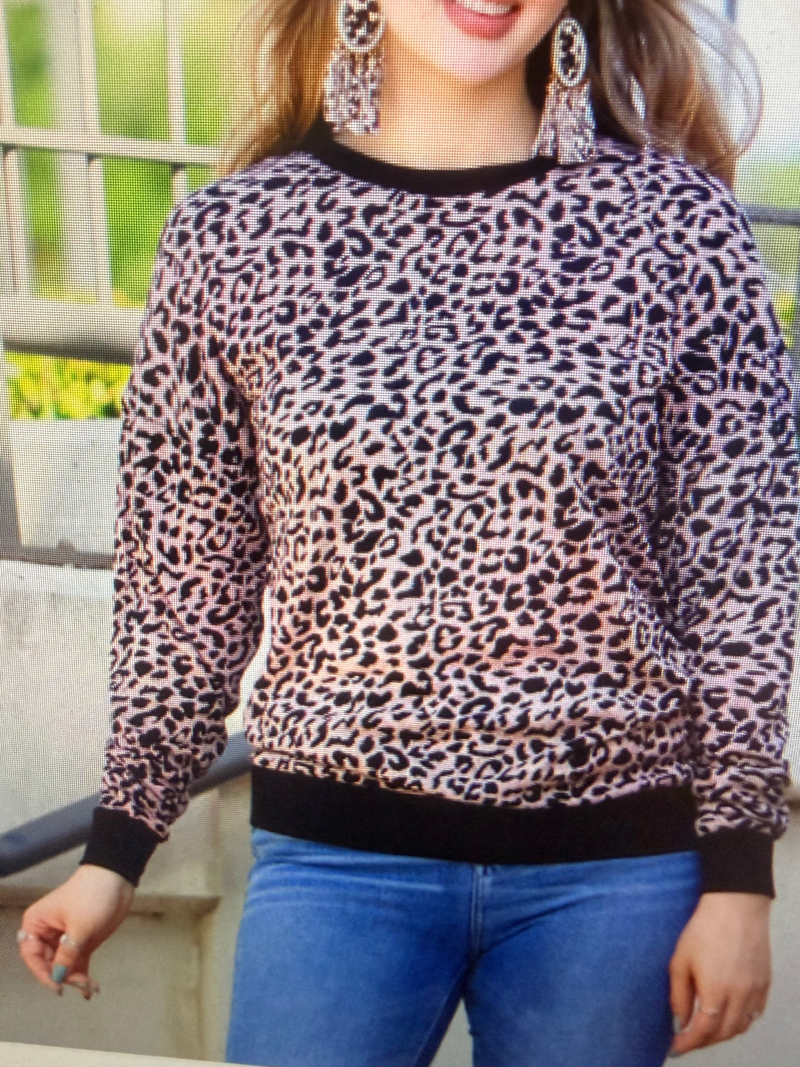 Pink Leopard Long Sleeve Top