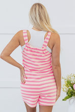Load image into Gallery viewer, Pink Stripe Knotted Strap Romper
