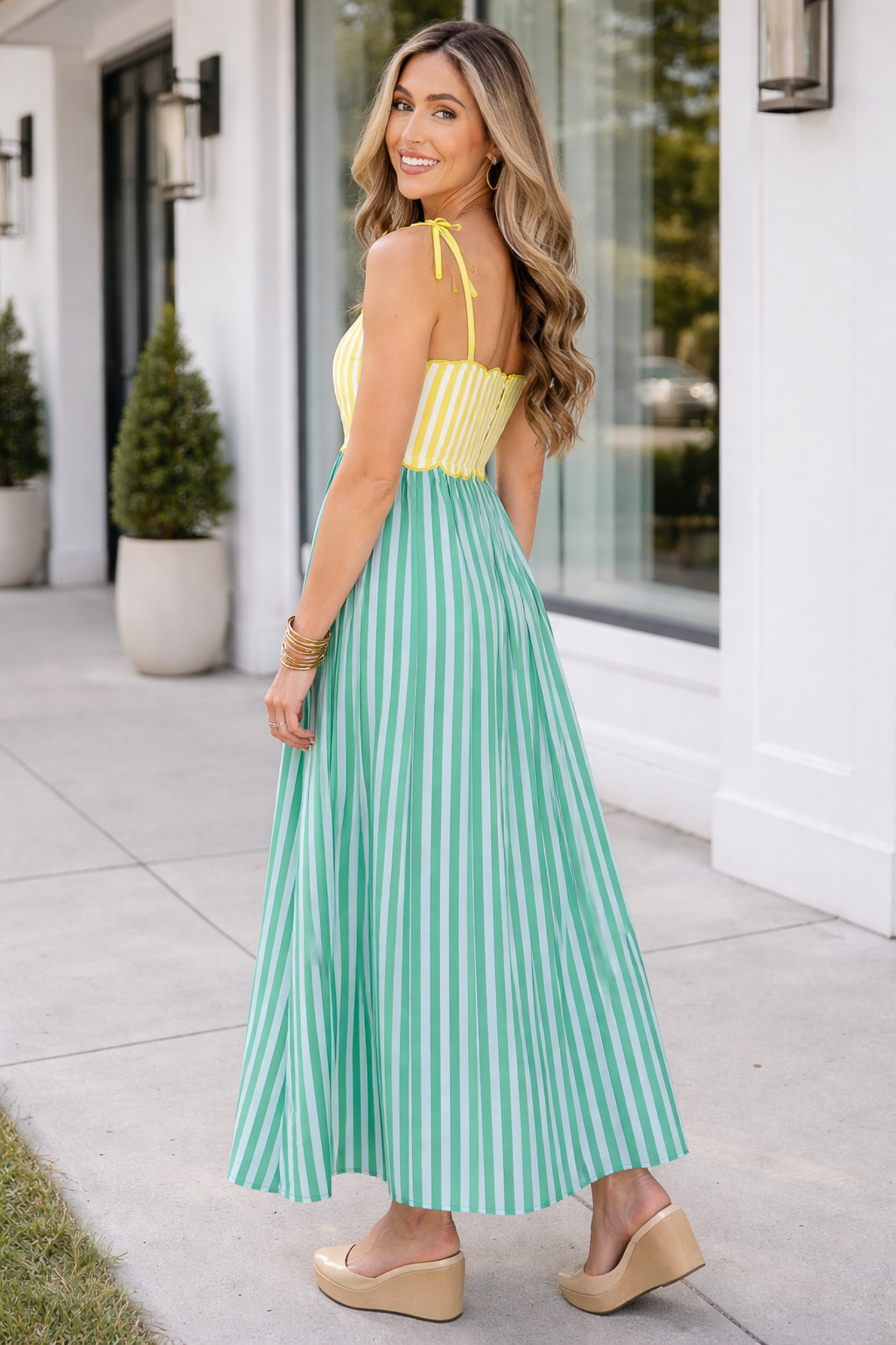 Raelyn Knot Strap Midi Dress Threaded Pear