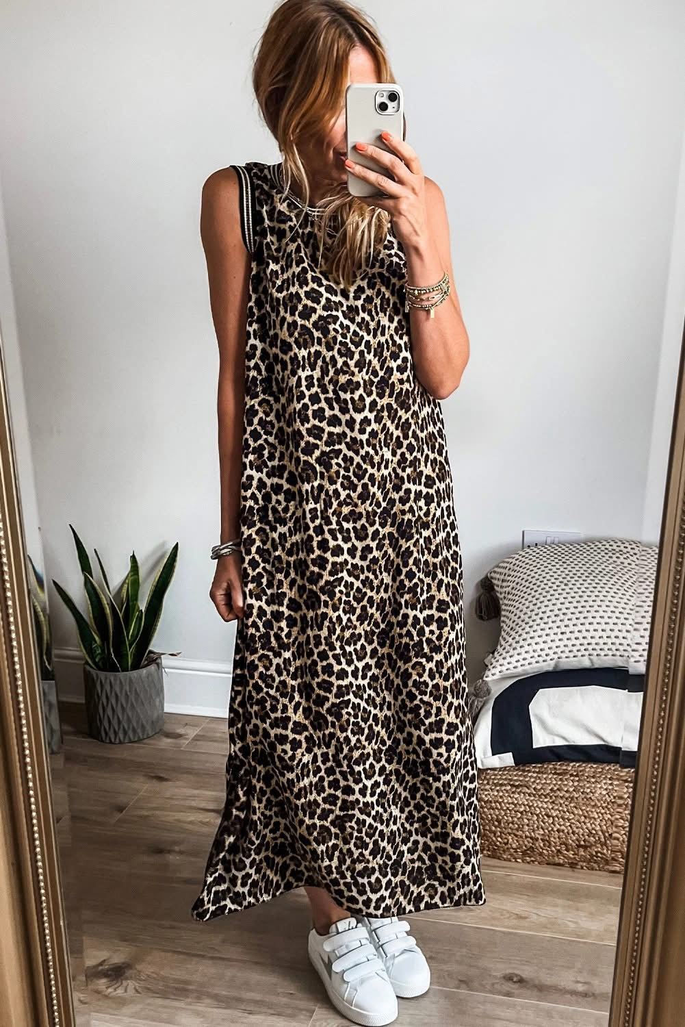 Leopard Sleeveless Maxi Dress