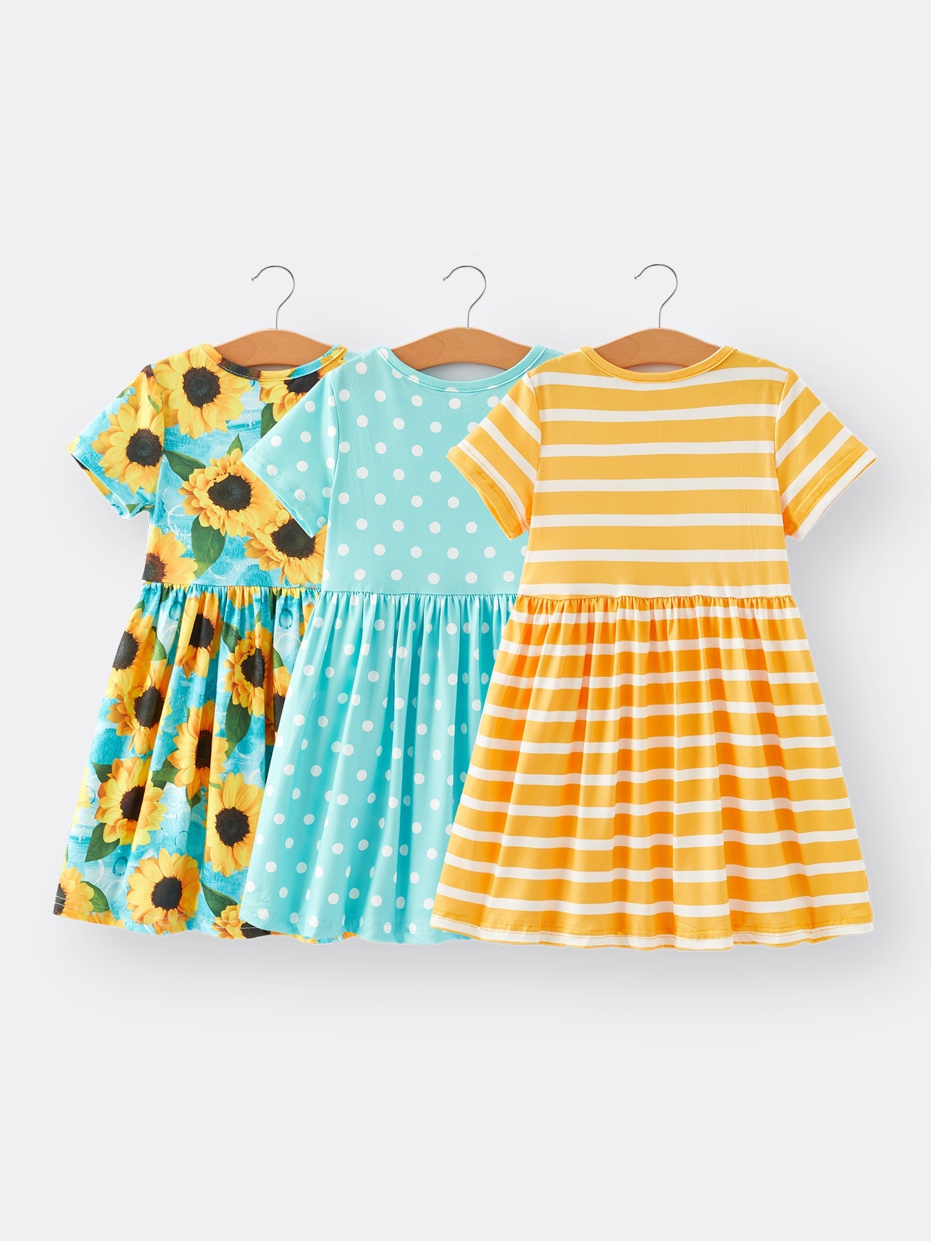Sunflower Girls' Milk Silk Dress 3-piece Set