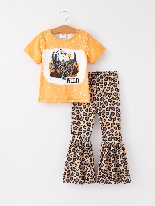 Western  Leopard Print Girls Set Rylee Faith Designs