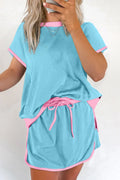 COLORBLOCK TEE AND DRAWSTRING SKIRT SET **SHIPPING EXPECTED TO BEGIN ON DATE 4/4**