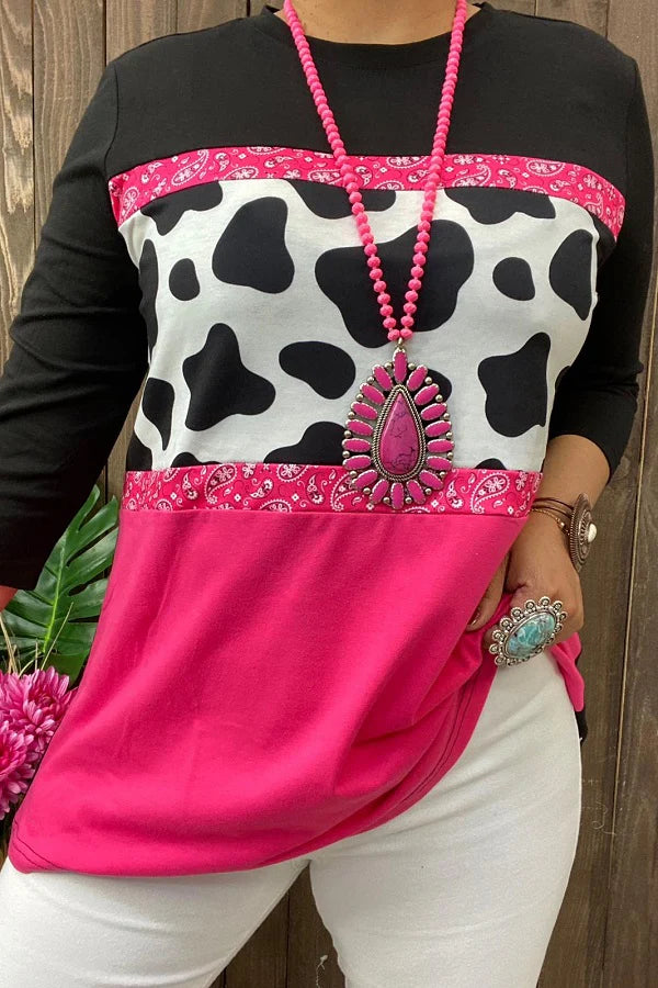 Leopard & Paisley Block Top