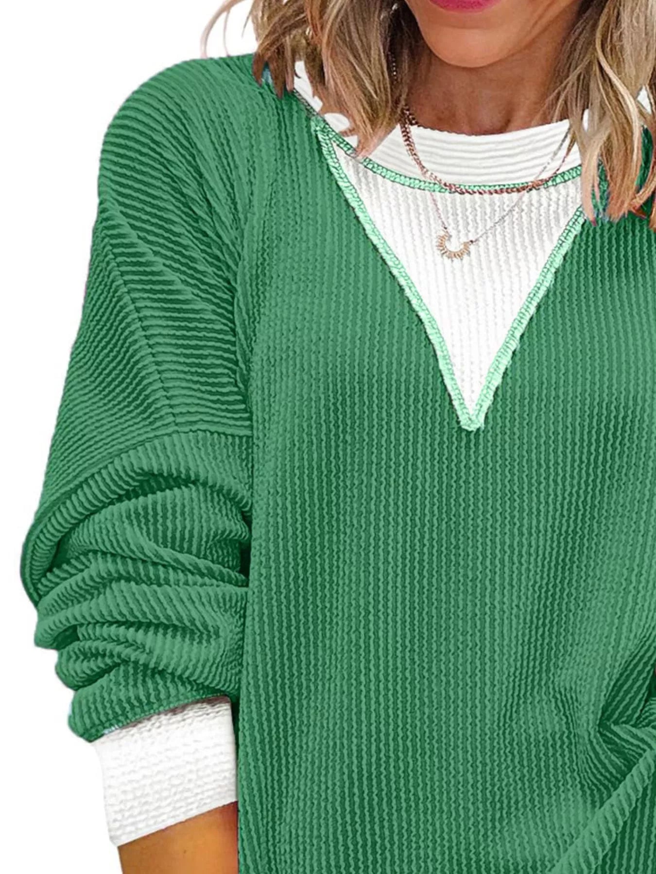 Contrast Dropped Shoulder Sweatshirt