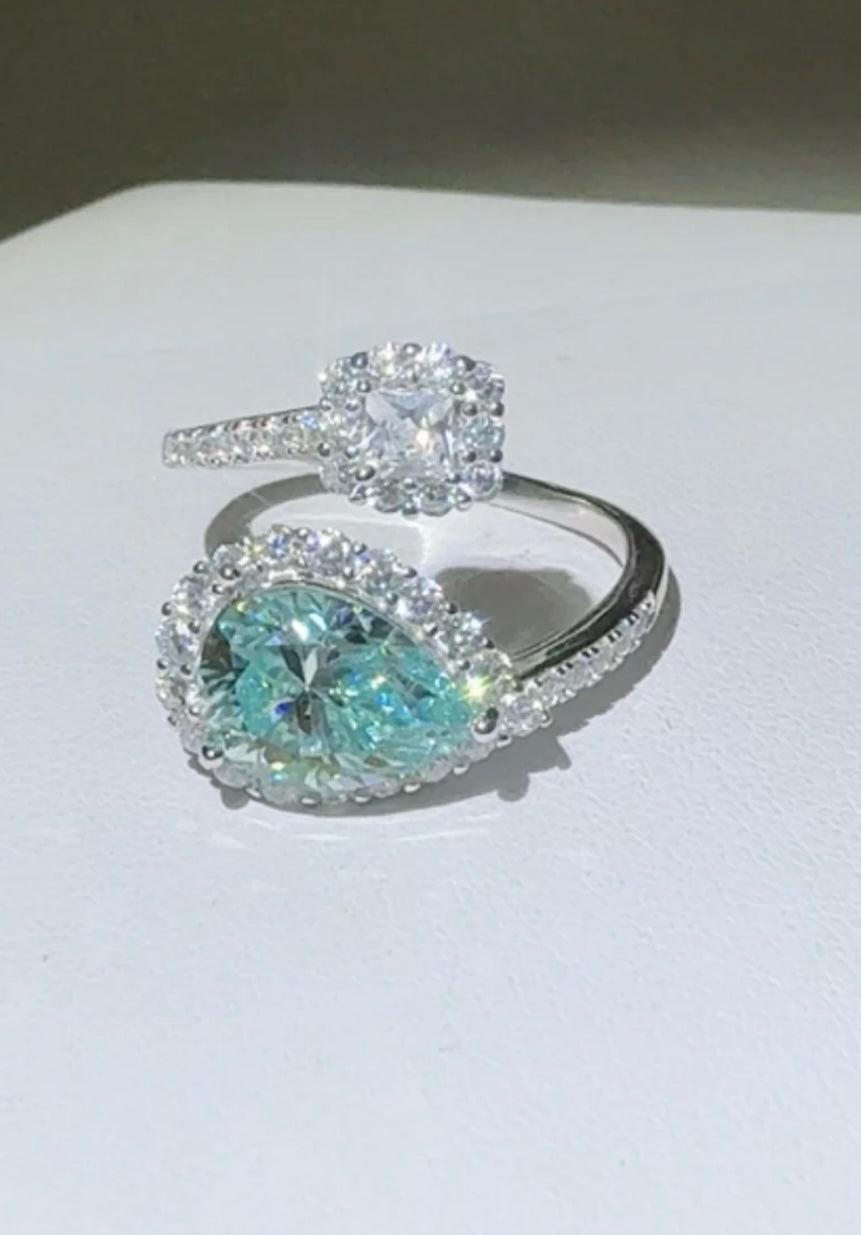 2 Carat Moissanite 925 Sterling Silver Bypass Ring