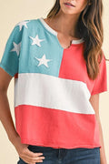 AMERICAN FLAG COLORBLOCK TOP **SHIPPING EXPECTED TO BEGIN ON DATE 6/2**