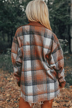 Load image into Gallery viewer, Cinnamon Campfire plaid Corduroy Shacket
