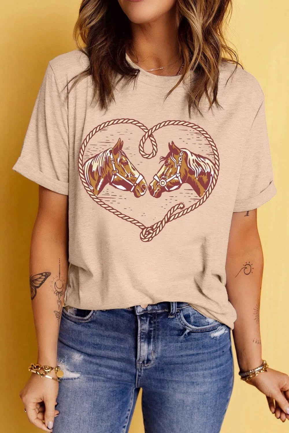 Rodeo Horse Graphic Western Cowgirl T Shirt