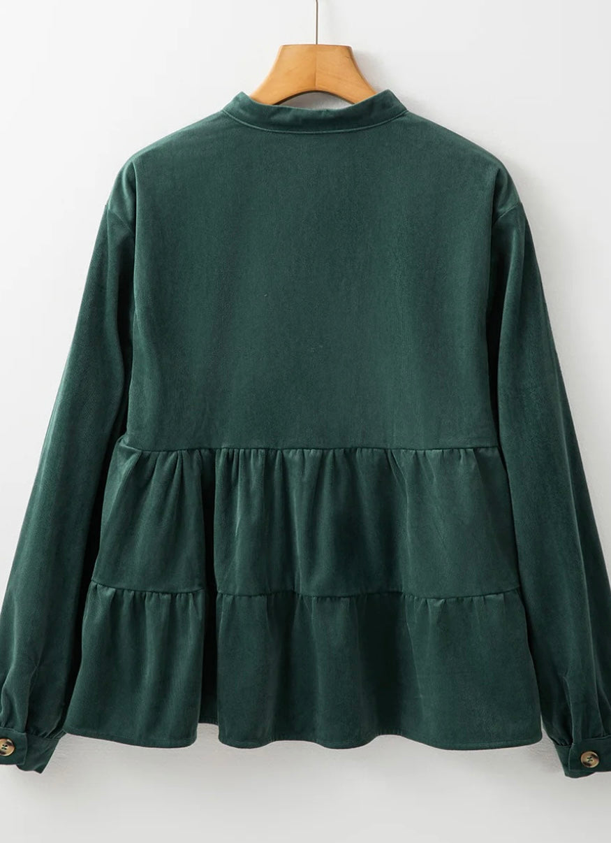 Retro Corduroy Buttoned Shirt