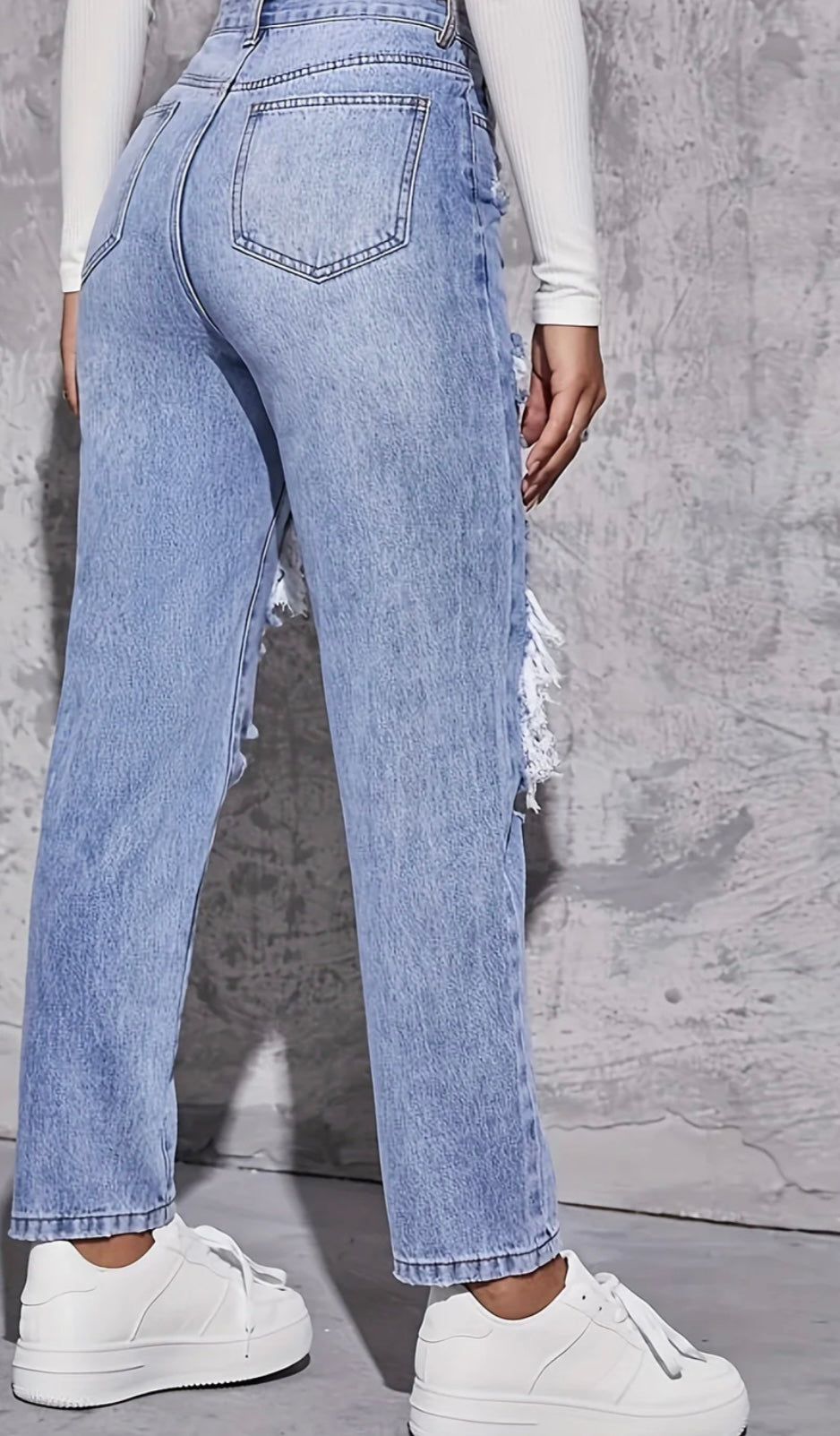 High Waist Ripped Jeans