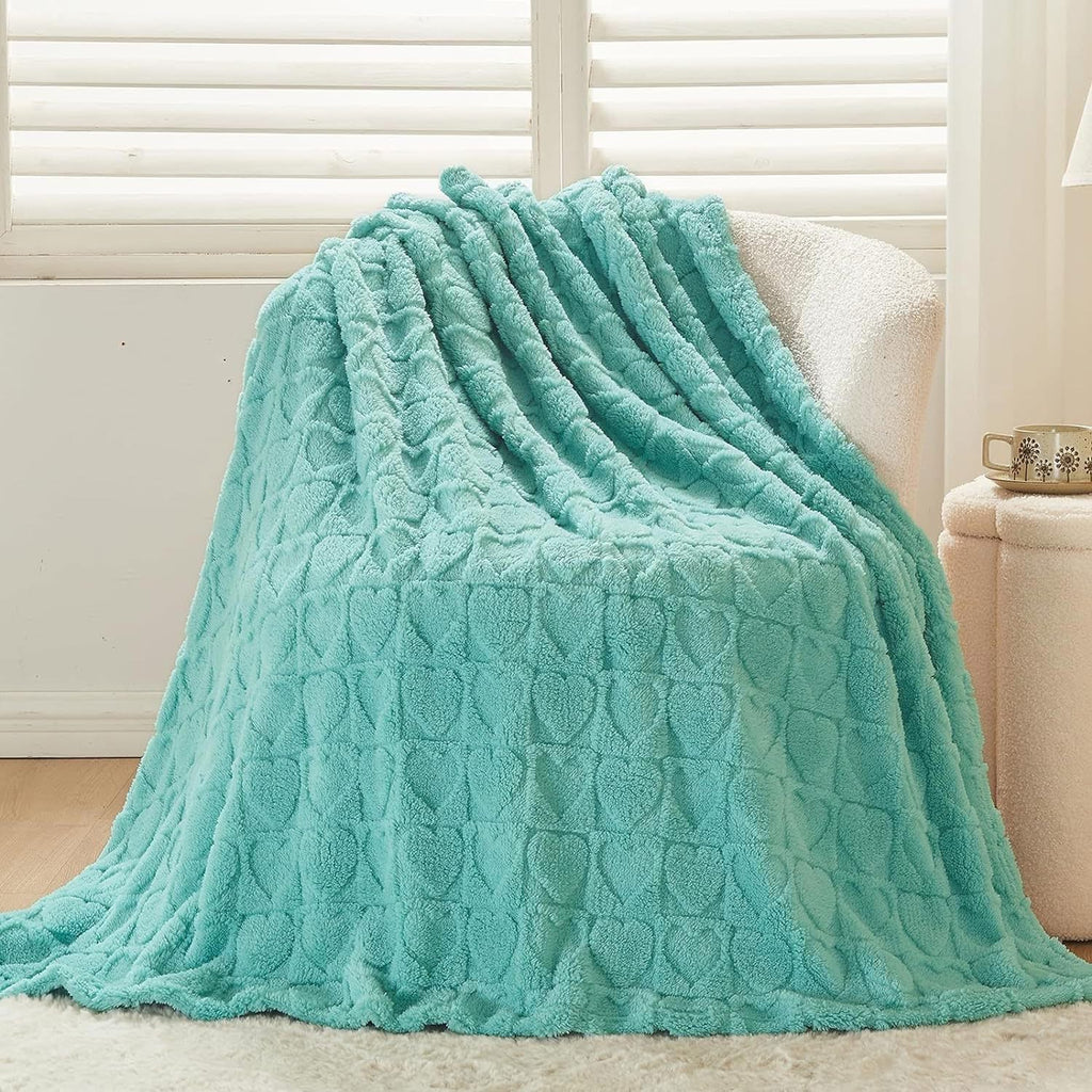 Plush Checker & Heart Blanket