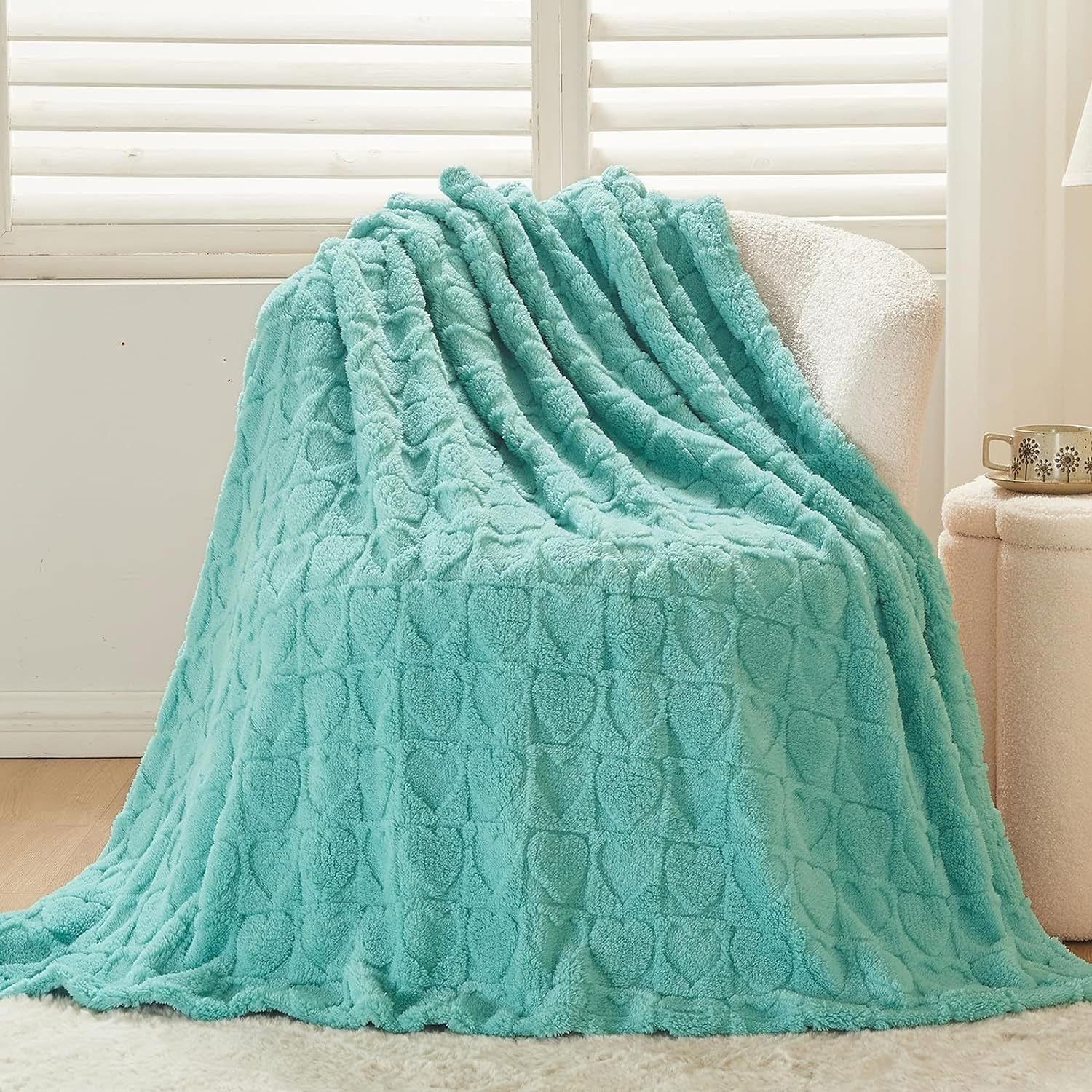 Plush Checker & Heart Blanket