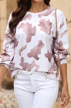 Load image into Gallery viewer, Cow Spots Print Drop Shoulder Puff Sleeve Sweatshirt
