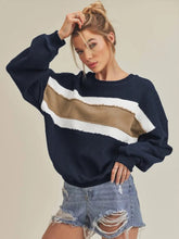 Load image into Gallery viewer, Contrast Color Round Neck Sweatshirt
